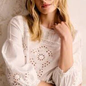 Sezane Enea Blouse Ecru Size 10